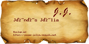 Jónás Júlia névjegykártya
